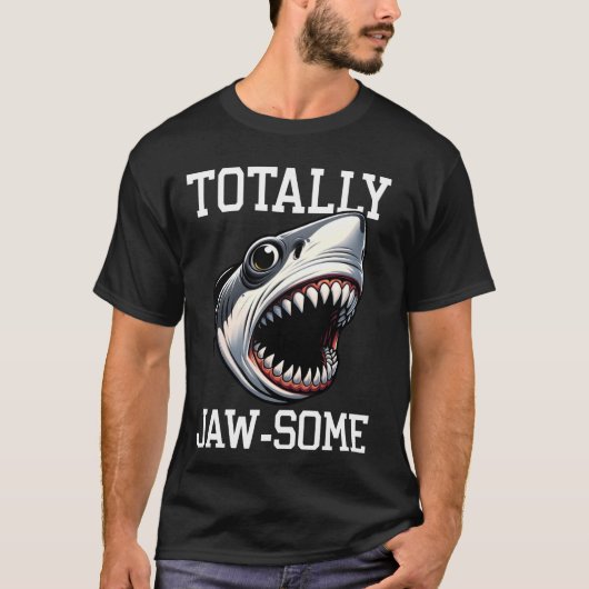 T-shirt Requin cool Totalement Jaw-Une Plage De Requin Drô (Devant)