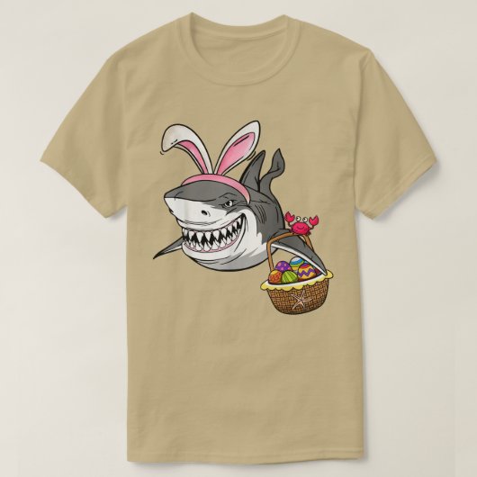 T-shirt Requin de Pâques cool Panier de Pâques Oreilles de (Design devant)
