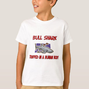 T-shirt Requin de Taureau emprisonné à un corps humain