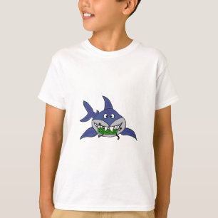 T-shirt Requin drôle mangeant la bande dessinée d'homme