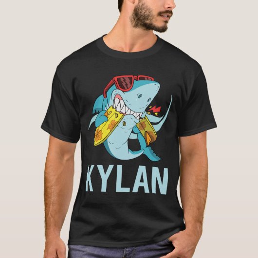 T-shirt Requin drôle - Nom de Kylan (Devant)