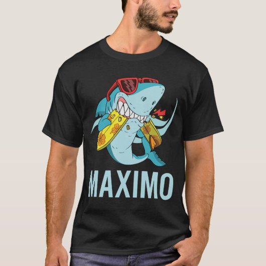 T-shirt Requin drôle - Nom Maximo (Devant)