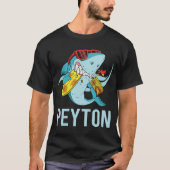 T-shirt Requin drôle - Nom Peyton (Devant)