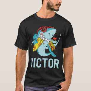 T-shirt Requin drôle - Nom Victor