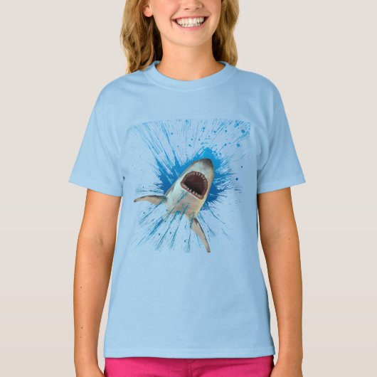 T-SHIRT REQUIN EAU ÉCLABOUSSURE OCÉAN (Devant)