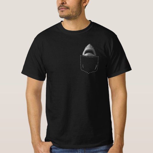 T-shirt Requin en poche (Devant)