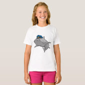 T-shirt Requin en tant que policier Police (Devant entier)