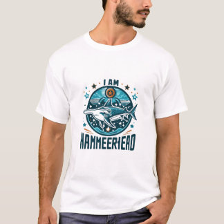 T-shirt "Requin en tête de marteau avec un texte Je suis e