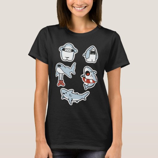 T-shirt Requin ensemble conception numérique (Devant)