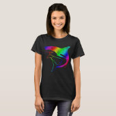 T-shirt Requin fou en arc-en-ciel psychédélique (Devant entier)