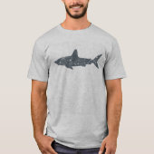 T-shirt Requin Grunge Grey (Devant)