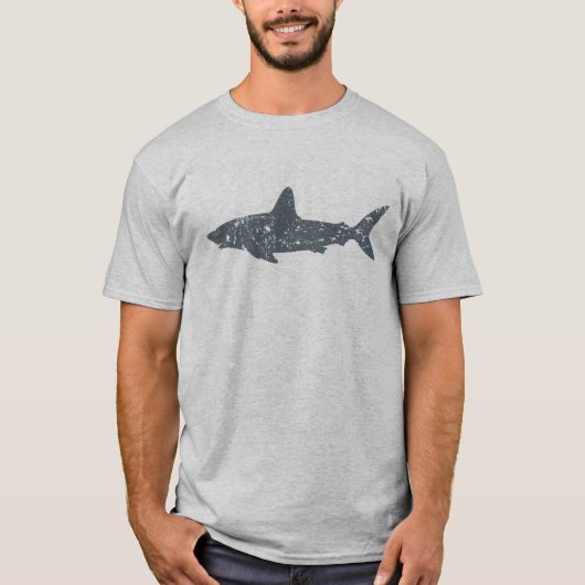 T-shirt Requin Grunge Grey (Devant)