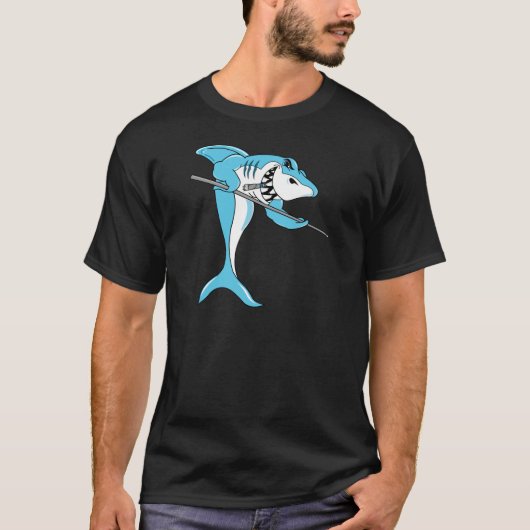 T-shirt Requin jouant des billards (Devant)