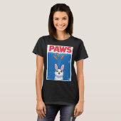 T-shirt Requin lapin drôle PAWS (Devant entier)
