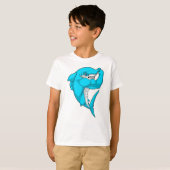 T-shirt requin-marteau en tant que culturiste au Bodybuild (Devant entier)