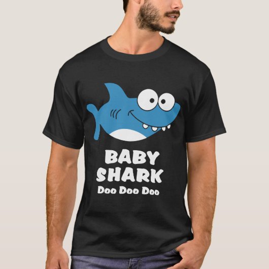T-shirt requin mignon bleu de bruit de dooo de doo de (Devant)