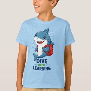 T-shirt Requin mignon Plongez dans l'apprentissage Retour
