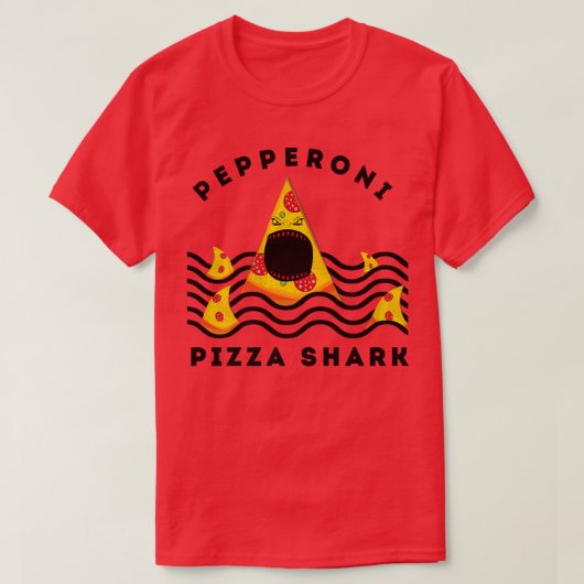 T-shirt Requin pepperoni mangeant de la pizza amateurs de  (Design devant)