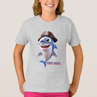 T-shirt Requin pirate mignon dessin animé – Illustration 3