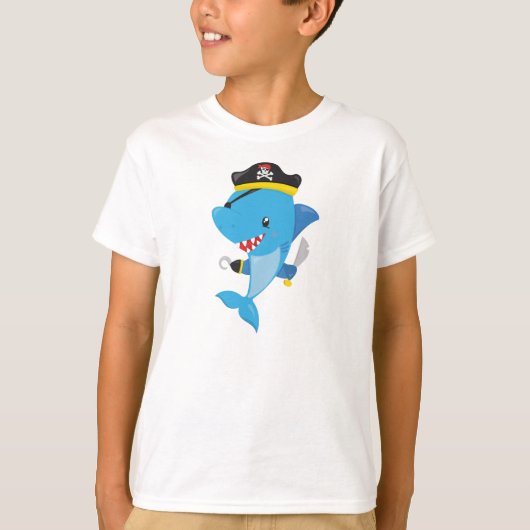 T-shirt Requin pirate, Requin mignon, Petit Requin, Requin (Devant)