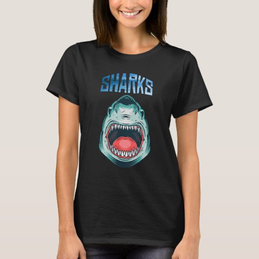 T-shirt Requin Pour Requins Et Cool De Mer Grande Vue (Devant)