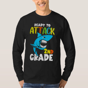 T-shirt Requin Prêt À Attaquer 2E Année Premier Jour De L'