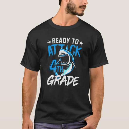 T-shirt Requin Prêt À Attaquer Des Garçons De 4E Année À L (Devant)