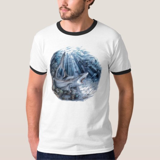 T-shirt Requin - récif gris (Devant)