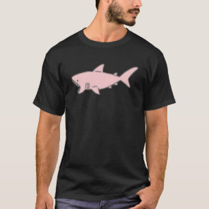 T-shirt Requin rose à bouche ouverte