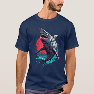 T-shirt Requin sauvage à motifs