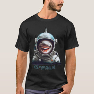 T-shirt Requin souriant avec casque astronaute, océan, mar