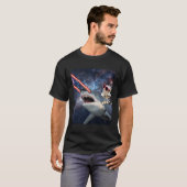 T-shirt Requin spatial laser à équitation (Devant entier)
