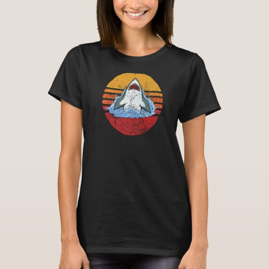 T-shirt Requin vintage Retro Style requin (Devant)