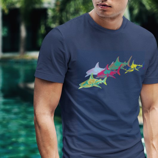 T-shirt Requins colorés cool