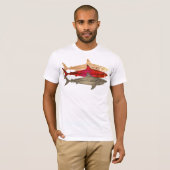 T-shirt requins de mer cool blanc (Devant entier)