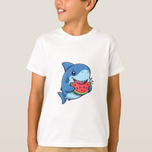T-shirt Requins enfants mangeant de la pastèque