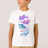 T-Shirt Requins Galaxie Cosmique (Devant)