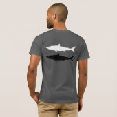 T-shirt requins nageurs noirs et blancs (Dos entier)