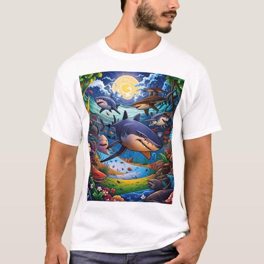 T-shirt Requins : venir vers vous (Devant)