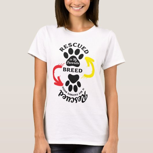 T-shirt Rescued Is My Favorite Breed – Minimal Pet Lover (Devant)
