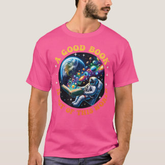 T-shirt Réserver Espace Astronaut Livre Lecteur Lune Espac