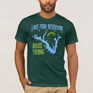 T-shirt Réservoir de fourchette de lac, pêche au bar du