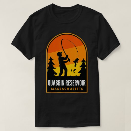 T-shirt Réservoir de Quabbin Massachusetts Pêche (Design devant)
