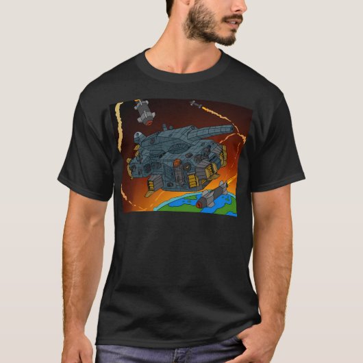 T-shirt Réservoir Spatial Sci Fi. Bataille. (Devant)