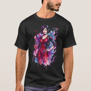 T-shirt Resident Evil Ada Wong Vaporwave Rétro Synthwave