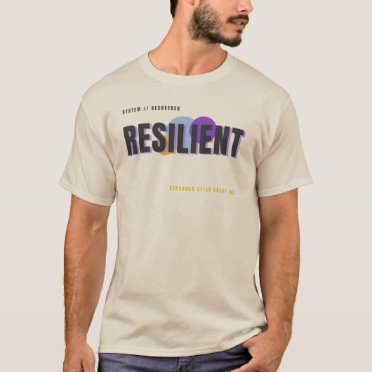 T-shirt RÉSILIENT – Plus Fort Après Chaque Chute Typograph (Devant)