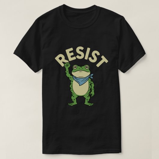 T-shirt Resist Frog Illustration T-Shirt, Cute Protest Fro (Design devant)