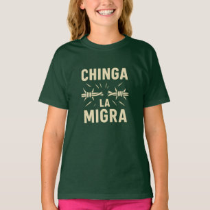 T-shirt Résistance Barbelée – Chinga La Migra Fil Cassé