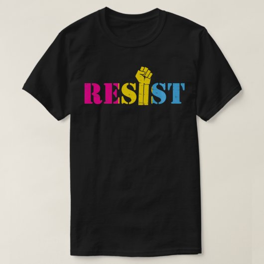 T-shirt Résiste Poing élevé LGBTQ Pride Panseual Pan Drape (Design devant)
