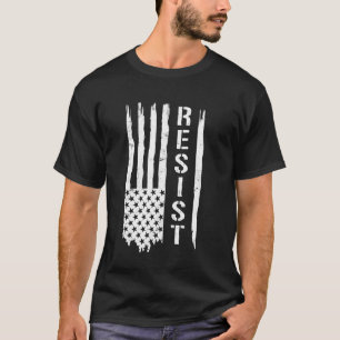 T-shirt Résister Drapeau Américain USA à l'envers en détre
